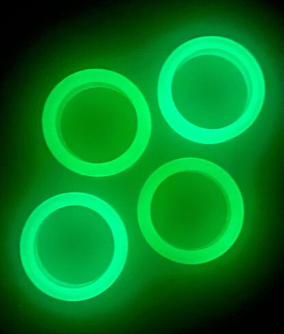 PAIR of Brilliant Glow-in-the-Dark Double Flare Silicone Tunnels - Plugs - Gauges - Body Jewelry in Saudi Arabia