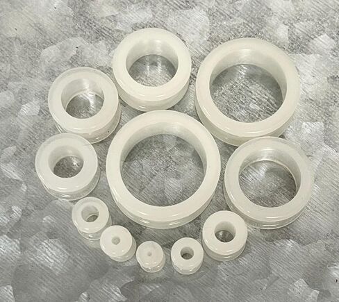 PAIR of Brilliant Glow-in-the-Dark Double Flare Silicone Tunnels - Plugs - Gauges - Body Jewelry in Saudi Arabia