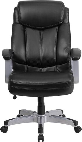 Flash Furniture HERCULES Series كبير وطويل 500 رطل. كرسي مكتب مريح دوار من القماش الأسود بأذرع in Kuwait