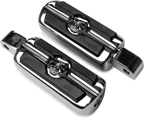 Chrome Skull Foot Pegs Compatible with Honda Cruiser Motorcycles Footrests (Shadow Magna Ace/Aero/Spirit/Phantom/RS Fury Rebel Valkyrie Interstate Sabre/Stateline VTX1300 VTX1800 etc.) in Kuwait