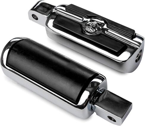 Chrome Skull Foot Pegs Compatible with Honda Cruiser Motorcycles Footrests (Shadow Magna Ace/Aero/Spirit/Phantom/RS Fury Rebel Valkyrie Interstate Sabre/Stateline VTX1300 VTX1800 etc.) in Kuwait