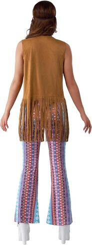 Spooktacular Creations Halloween Hippie Costume Women, 60s 70s Disco Striped Outfit with Accessories for Cosplay in Saudi Arabia
