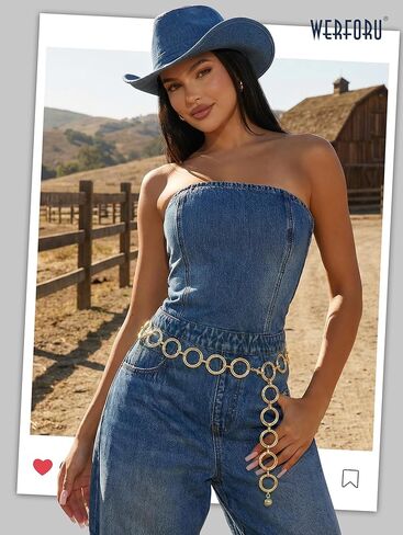 WERFORU Chain Belt for Women Metal Waist Chain Ladies Belly Link Belt Gold Chain Belt For Dresses Jeans in Saudi Arabia