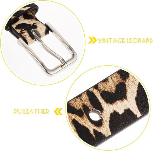 VALICLUD Leopard Print Belts for Women Leopard Belts for Women Cheetah Print Belt Pu Leather Belts for in Saudi Arabia