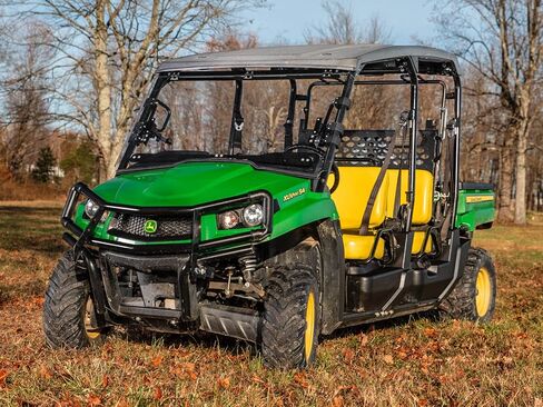 SuperATV Scratch Resistant Flip Windshield for John Deere Gator XUV550, XUV550 S4 2012-2016, Made of 1/4" Hard Coated Polycarbonate, Comes Preassembled, Can be Closed, Vented, or Fully Open, USA Made in Saudi Arabia