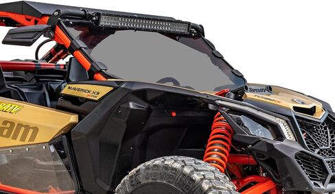الزجاج الأمامي الكامل SuperATV لـ Can-Am Maverick X3 مع قضبان التسلل | مقاومة للخدش | لون داكن in Saudi Arabia