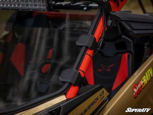 الزجاج الأمامي الكامل SuperATV لـ Can-Am Maverick X3 مع قضبان التسلل | مقاومة للخدش | لون داكن in Saudi Arabia