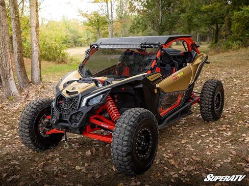 الزجاج الأمامي الكامل SuperATV لـ Can-Am Maverick X3 مع قضبان التسلل | مقاومة للخدش | لون داكن in Saudi Arabia