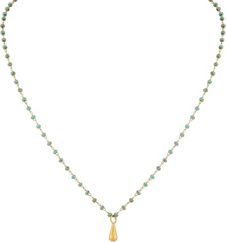 MINACHI Boho Chic Minimalist Created Turquoise Bead Chain Choker Necklace, Vintage Hippie Bohemian Jewelry Gift for Women in Saudi Arabia