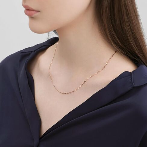 CHOW SANG SANG 18K Rose Solid Gold Machinery Chain Anchor Chain and Paperclip Chain Necklace for Women 94222N | 18.5 Inches, (47 CM) in Saudi Arabia