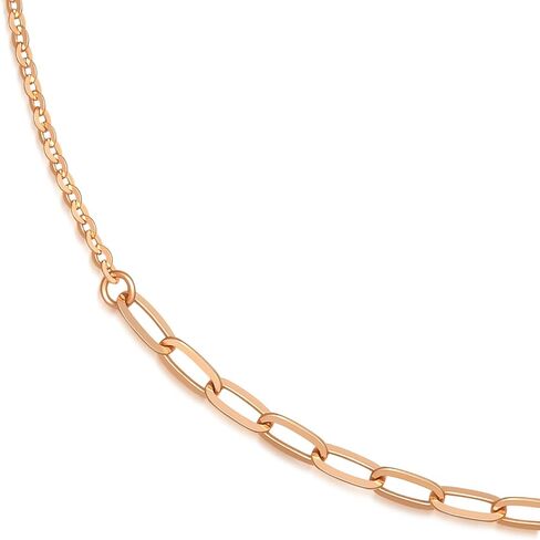 CHOW SANG SANG 18K Rose Solid Gold Machinery Chain Anchor Chain and Paperclip Chain Necklace for Women 94222N | 18.5 Inches, (47 CM) in Saudi Arabia