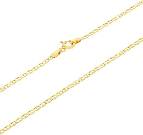 Nuragold 14k Real Yellow Gold Solid Mariner 2mm Chain Anchor Link Necklace (16"-24") Italian Jewelry for Men & Women in Saudi Arabia