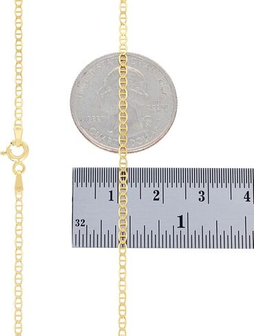 Nuragold 14k Real Yellow Gold Solid Mariner 2mm Chain Anchor Link Necklace (16"-24") Italian Jewelry for Men & Women in Saudi Arabia