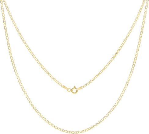 Nuragold 14k Real Yellow Gold Solid Mariner 2mm Chain Anchor Link Necklace (16"-24") Italian Jewelry for Men & Women in Saudi Arabia
