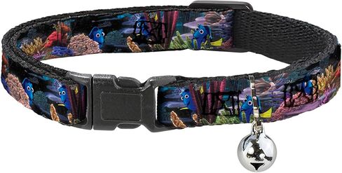 Buckle-Down Breakaway Cat Collar - Dory 4-Hiding Poses Under the Sea - 1/2" Wide - Fits 8-12" Neck - Medium in Saudi Arabia