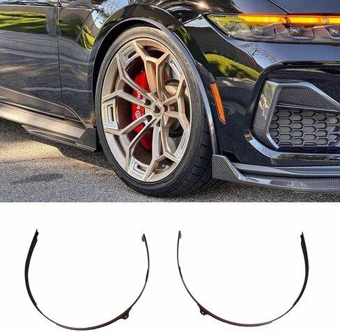 2PCS Front Fender Flares for Ford Mustang S650 GT Ecoboost 2024-2025 Wheel Eyebrow Arch Trim ABS Plastic (Matte Black) in Saudi Arabia