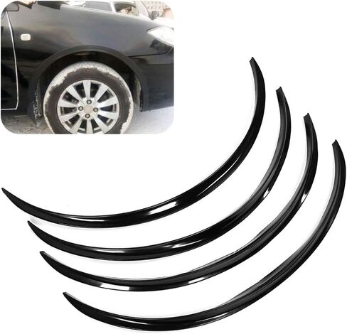 Body,4pcs ABS Universal Wheel Eyebrow Protector Lip Trim Anti Scratch 72cm/28.4in (Black) in Saudi Arabia