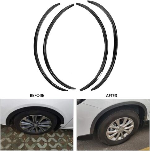 Body,4pcs ABS Universal Wheel Eyebrow Protector Lip Trim Anti Scratch 72cm/28.4in (Black) in Saudi Arabia