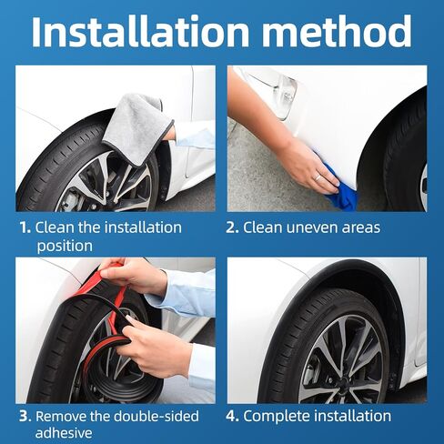 2Pcs Universal Car Wheel Fender Flare Extension Wheel Eyebrow shapeing Trim Wheel Arch Strip in Saudi Arabia