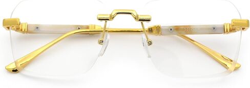SA106 Retro Gangster Rapper Luxury Clear Lens Rimless Rectangle Fashion Eyeglasses in Saudi Arabia