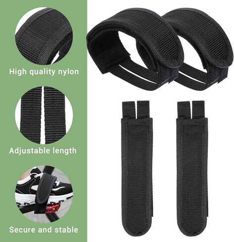 1 Pairs Bike Pedal Straps, Adjustable Anti-Slip Toe Clips Straps with Double Adhesive, Universal Cycling Foot Strap for Fixed Gear, Kids Bike, Exercise Cycle & Road Bikes Cleats (Black) in Saudi Arabia