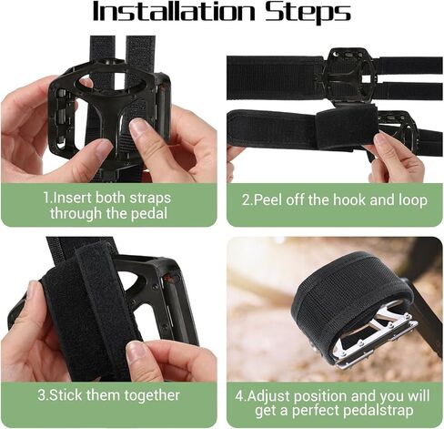 1 Pairs Bike Pedal Straps, Adjustable Anti-Slip Toe Clips Straps with Double Adhesive, Universal Cycling Foot Strap for Fixed Gear, Kids Bike, Exercise Cycle & Road Bikes Cleats (Black) in Saudi Arabia