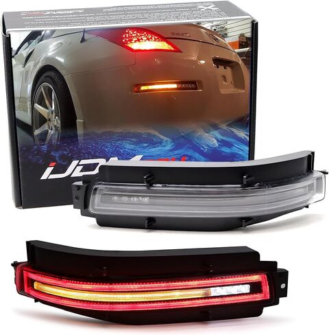 iJDMTOY Smoked Lens All-in-One Full LED Lower Bumper Tail Lamps Compatible with Nissan 2003-2009 350Z: Sequential Blink LED Turn Signal Lamps, Backup Reverse Light & Tail/Brake Light in Kuwait