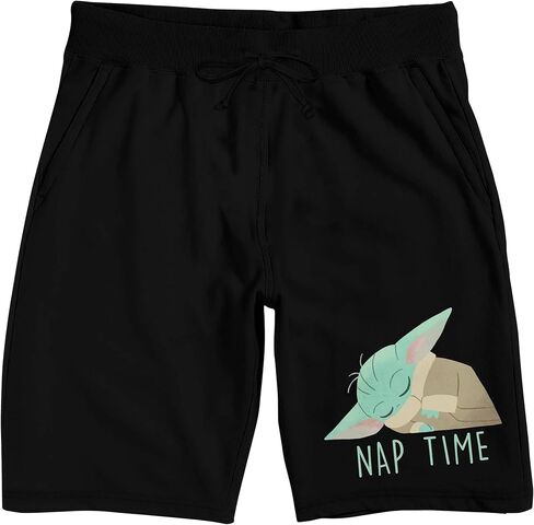Bioworld The Mandalorian Grogu Nap Time Men's Black Sleep Pajama Shorts in Saudi Arabia
