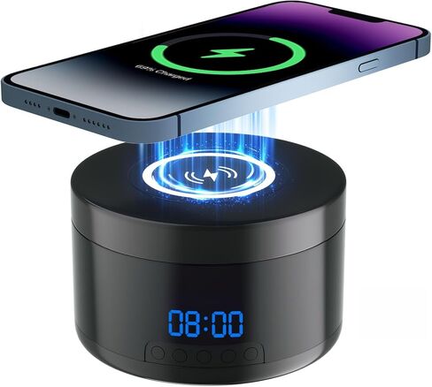 كاميرا مراقبة يتم تنشيطها بشحن لاسلكي، كاميرات مقببة مع كشف الحركة، رؤية ليلية، تخزين محلي وسحابي، HD 1080P، كاميرا داخلية مع ساعة (أسود) in Kuwait