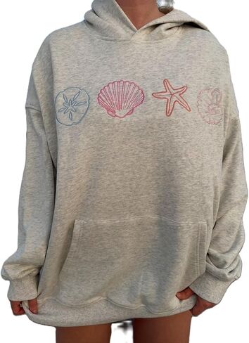 Preppy Embroidery Butterfly Letter Hoodies for Teen Girls Cute Y2k Oversized Graphic Pullover Sweatshirt Top in Saudi Arabia