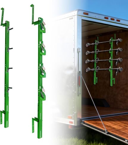 رف آكل الأعشاب ذو 4 أماكن مناسب لجدران المقطورة المفتوحة والمغلقة والمناظر الطبيعية لشاحنة الأعشاب مع 4 قفل - أخضر in Kuwait