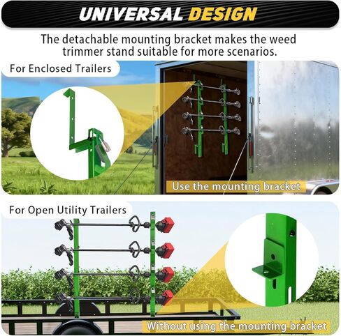 رف آكل الأعشاب ذو 4 أماكن مناسب لجدران المقطورة المفتوحة والمغلقة والمناظر الطبيعية لشاحنة الأعشاب مع 4 قفل - أخضر in Kuwait