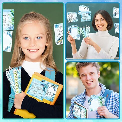 12Pcs Sea Turtle Sticky Notes with Pens Set Watercolor Ocean Sea Animals Writing Notepads Memo Pads Ballpoint Pens VSCO Aesthetic Christmas Gifts for Turtle Lovers Women Teacher Office School Supplies in Kuwait