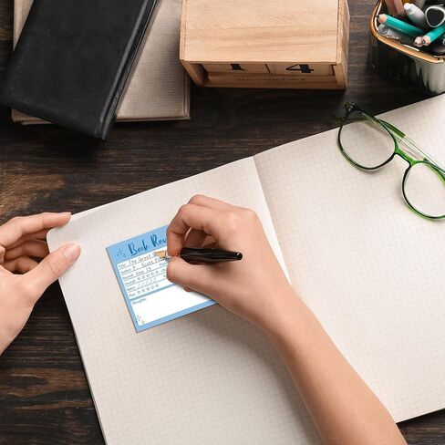 12 Pack Book Review Notepad Sticky Notes 3x3in 600 Sheet Self-Stick Note Pads 100th Day of School Reading Log Sticker Reading Tracker Gift for Book Lover Student Bookish Bookworm - Colorful in Kuwait