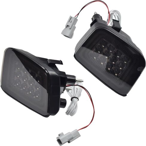 Hacreyatu 2 قطعة LED مصباح إشارة الانعطاف الأمامي كهرماني + ضوء LED أبيض للجري أثناء النهار متوافق مع Su=ba=ru STI Limited 2015-2017 WRX 2015-2020 (أسود مدخن) in Saudi Arabia