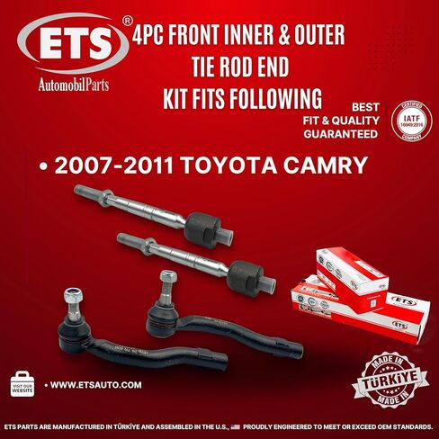 طقم أطراف قضيب ربط أمامي داخلي وخارجي مكون من 4 قطع من ETS يناسب Toyota Camry 2007 2008 2009 2010 2011 يستبدل EV800306، ES80602، ES80603 in Saudi Arabia