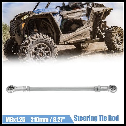 2 قطعة 210 مللي متر طول 8 مللي متر ثقب قطر قابل للتعديل توجيه التعادل قضيب الكرة المشتركة ل 49cc الكهربائية ATV الذهاب كارت ملحق عمود التوجيه تعليق التوجيه فضي لهجة مادة متينة in Kuwait
