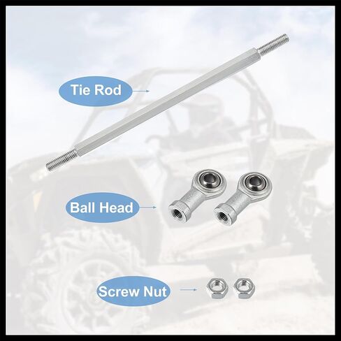 2 قطعة 210 مللي متر طول 8 مللي متر ثقب قطر قابل للتعديل توجيه التعادل قضيب الكرة المشتركة ل 49cc الكهربائية ATV الذهاب كارت ملحق عمود التوجيه تعليق التوجيه فضي لهجة مادة متينة in Kuwait