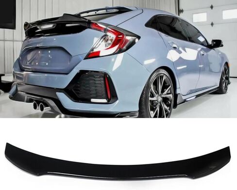 Gloss Black Rear Trunk Spoiler Wing Fits for 2017 2018 2019 2020 2021 Honda Civic Hatchback HighKick Duckbill ABS Tailgate Splitter Deck Lid Wing Lip Body Kits Trim in Saudi Arabia