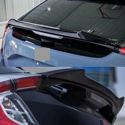 Gloss Black Rear Trunk Spoiler Wing Fits for 2017 2018 2019 2020 2021 Honda Civic Hatchback HighKick Duckbill ABS Tailgate Splitter Deck Lid Wing Lip Body Kits Trim in Saudi Arabia