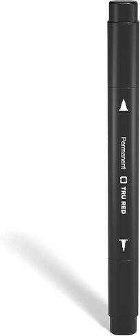 TRU RED Permanent Markers, Twin Tip, Black, 12 Pack – Pen‑Style Markers for Writing, Labeling & Office Use in Saudi Arabia