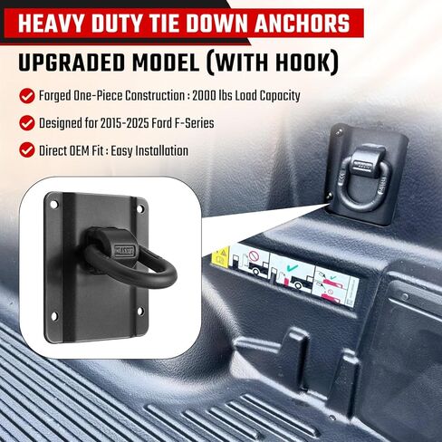 Heavy Duty Tie Down Anchors Truck Bed Tie Downs Car Accessories Fit for 2015-2025 Ford F150 F250 F350 & Raptor 2026 Replace# FL3Z-99000A64-B & FL3Z-9928408-AB 4 Pack in Saudi Arabia