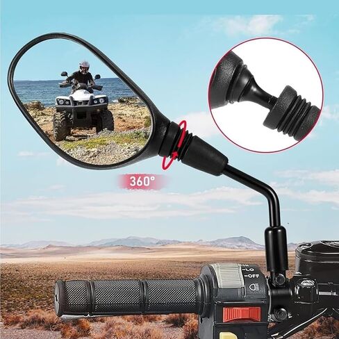 زوج واحد من مرايا الرؤية الخلفية ATV لسيارة Honda FourTrax Rancher 420 2014-2025، مرايا جانبية عالمية قابلة للتعديل لسيارة ATV Quad، مرايا شديدة التحمل لركوب الطرق الوعرة in Kuwait