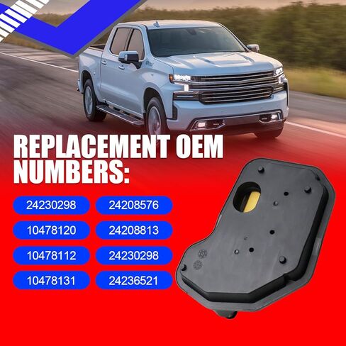 SMMS 4L60E Shift Solenoids(A&B) with Transmission Filter kit for Buick Rainier, for Cadillac Escalade, for Chevrolet Astro, Blazer, Avalanche 1998-2009, Silverado 2013 Replaces OE: 24230298 + 24208148 in Saudi Arabia