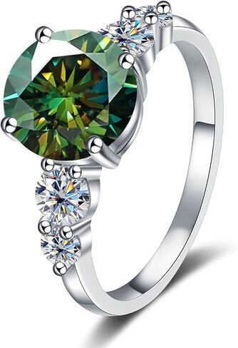 خاتم سوبر فلاش 3.8 قيراط مويسانيتي بالكامل للنساء - خاتم ألماس المختبر S925 خاتم الخلود الفضي هدية فاخرة in Kuwait