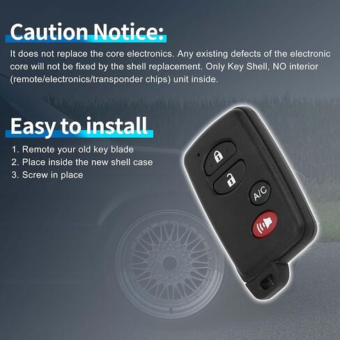 X AUTOHAUX مفتاح شل حالة دخول بدون مفتاح عن بعد مفتاح فوب استبدال القضية لتويوتا بريوس 2010-2013 لتويوتا بريوس C 2012-2013 4 أزرار HYQ14ACX in Saudi Arabia