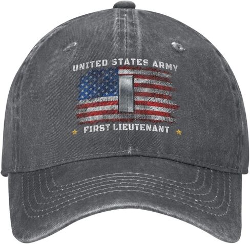 Us First Lieutenant Rank Insignia Emblem(1lt, O‑2) Us Flag Stylish Carbon-Colored Water-Resistant Denim Cowboy Hat Outdoor Adventures All Seasons2 in Saudi Arabia