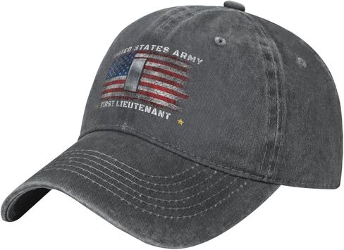 Us First Lieutenant Rank Insignia Emblem(1lt, O‑2) Us Flag Stylish Carbon-Colored Water-Resistant Denim Cowboy Hat Outdoor Adventures All Seasons2 in Saudi Arabia
