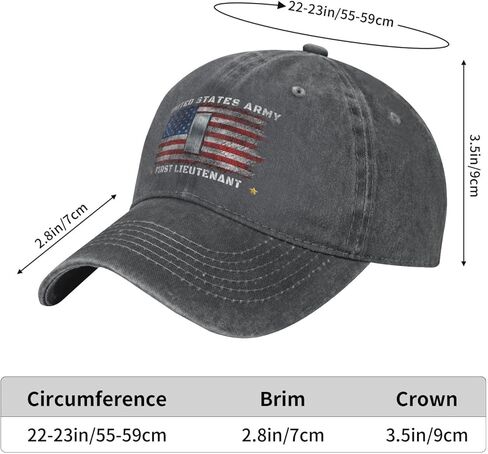 Us First Lieutenant Rank Insignia Emblem(1lt, O‑2) Us Flag Stylish Carbon-Colored Water-Resistant Denim Cowboy Hat Outdoor Adventures All Seasons2 in Saudi Arabia