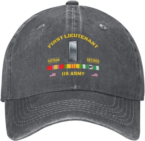 Us First Lieutenant Rank Insignia Emblem(1lt, O‑2) Vietnam Retired Stylish Carbon-Colored Water-Resistant Denim Cowboy Hat Outdoor Adventures All Seasons3 in Saudi Arabia